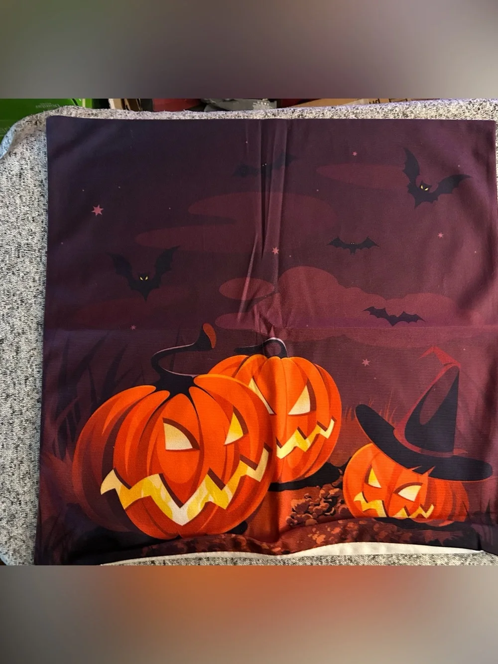 Happy Halloween Owl and Jack-O-Lantern with Bats Pillow Cases 18